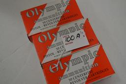 3 Boxes - Olympic 9mm Luger 124 gr. FMJ Cartridges; 50 Rds./Box