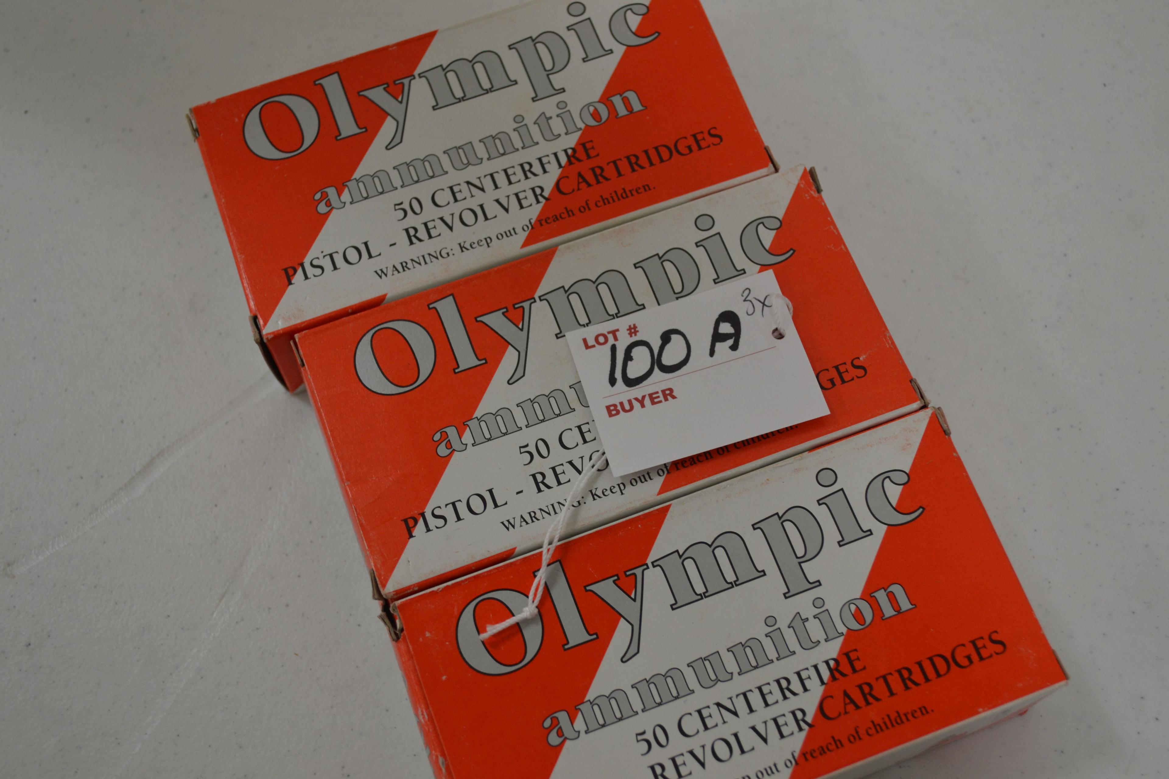 3 Boxes - Olympic 9mm Luger 124 gr. FMJ Cartridges; 50 Rds./Box