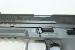 Heckler & Koch HK VP9 9mm Cal. Semi-Auto Pistol w/3 Dot Sights, Tactical Mounting Rail, Extra Grips,