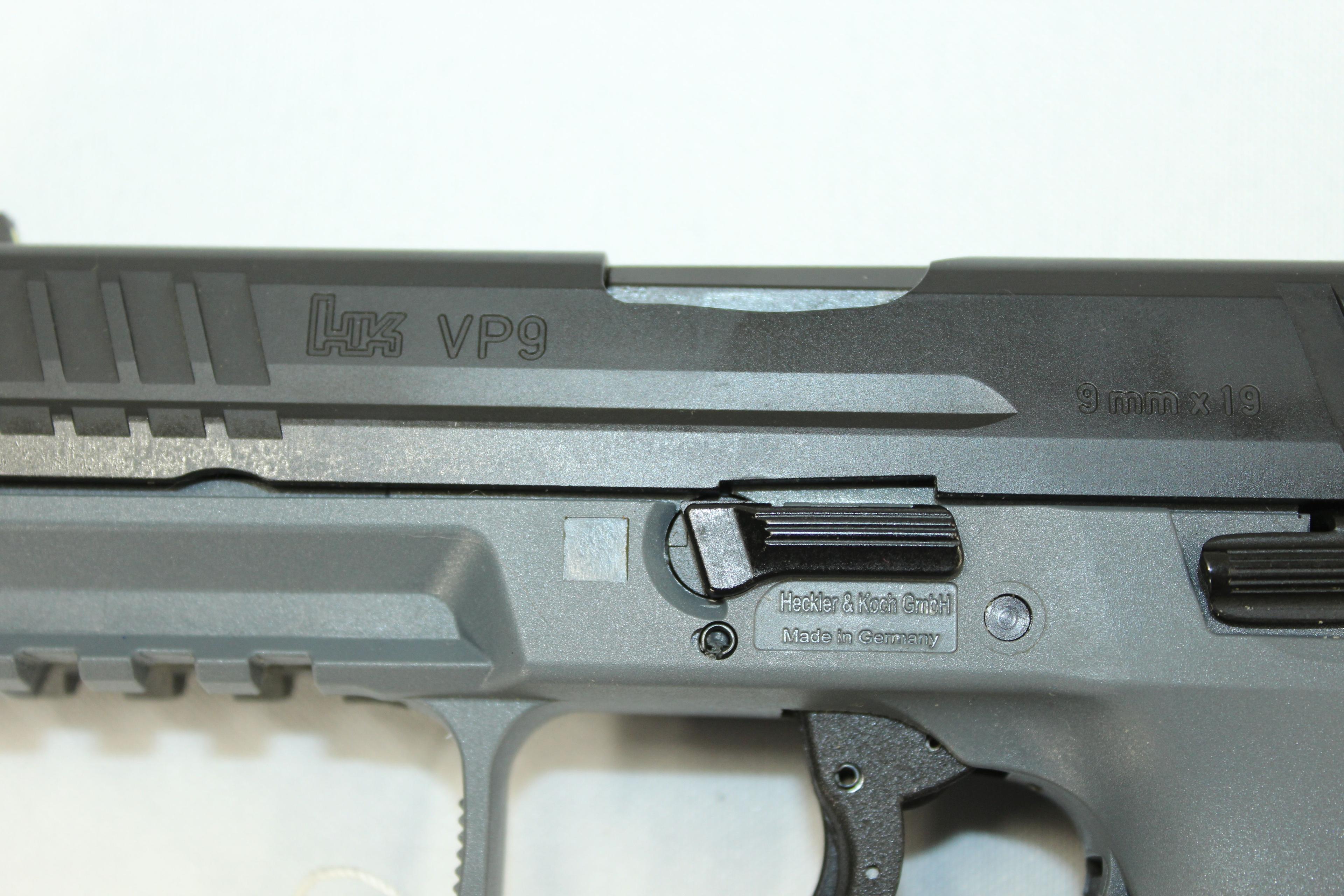 Heckler & Koch HK VP9 9mm Cal. Semi-Auto Pistol w/3 Dot Sights, Tactical Mounting Rail, Extra Grips,