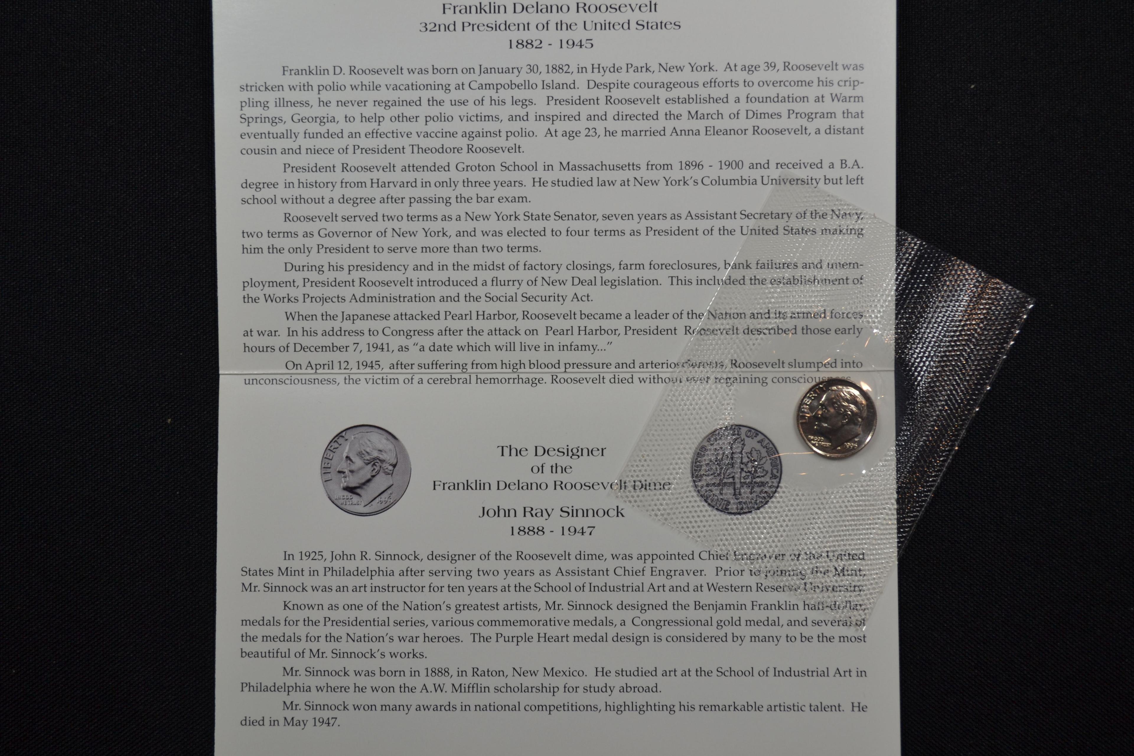 1996-W Anniversary Dime w/Certificate