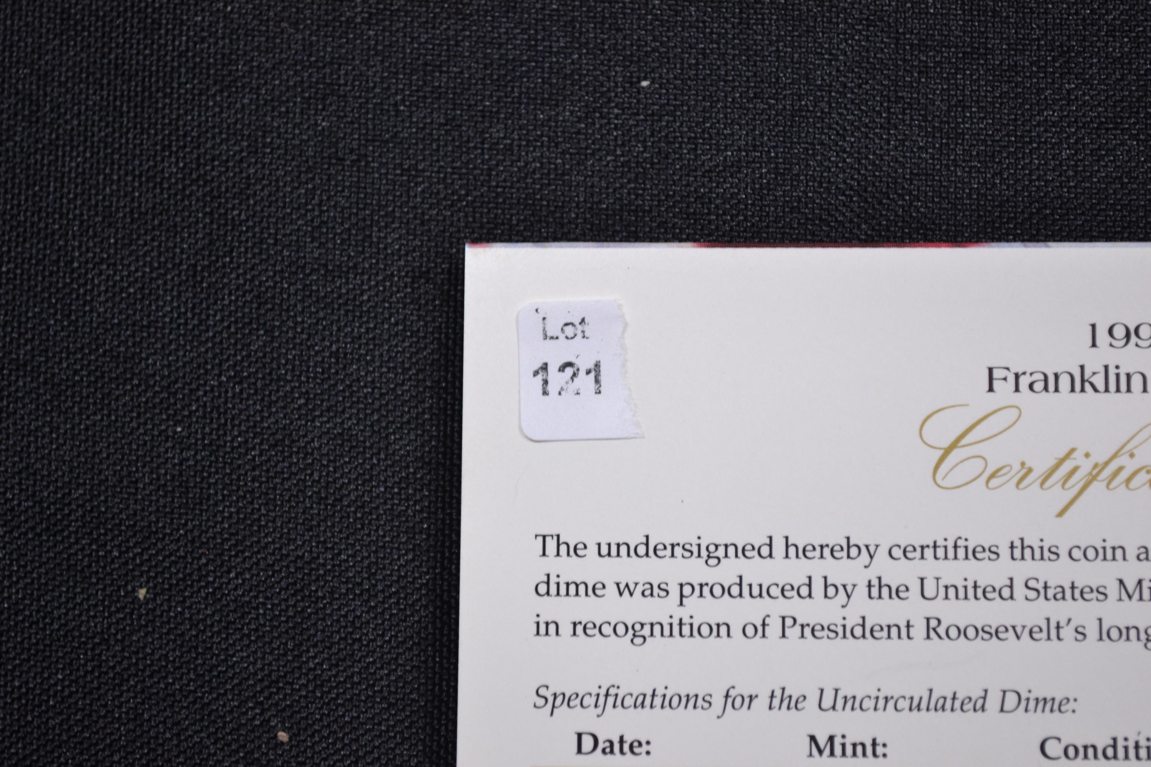 1996-W Anniversary Dime w/Certificate
