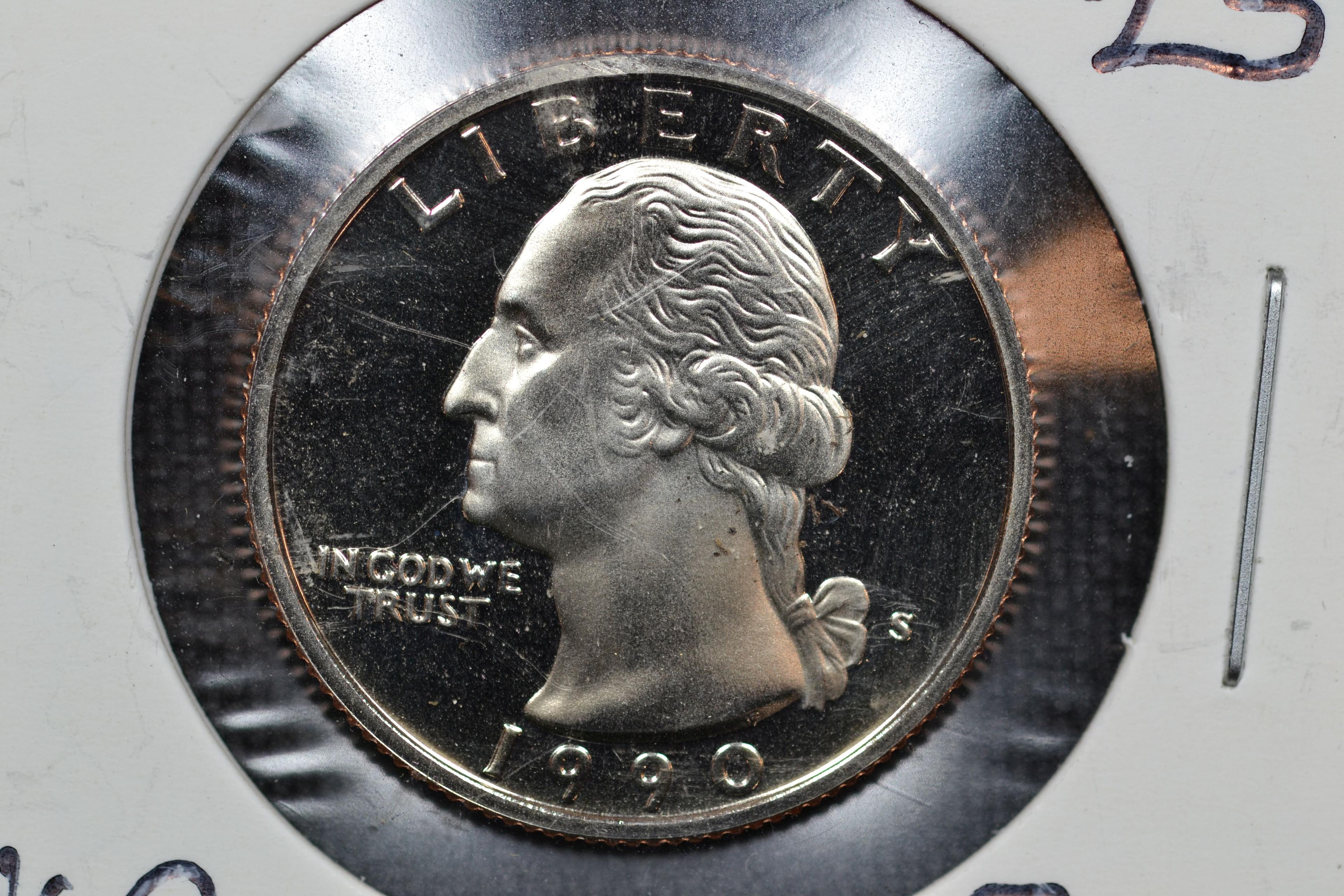 1990-S Quarter Proof; Gem+ Cameo