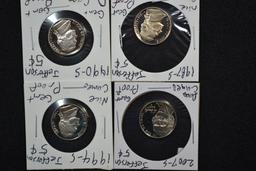 4 - Nickel Proofs including 1987, 1990, 1994, and 2007-S; Gem+; 4xBID