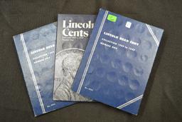 Group of 3 - Lincoln Cent Books Starting 1909; Total 131 Wheat Cents