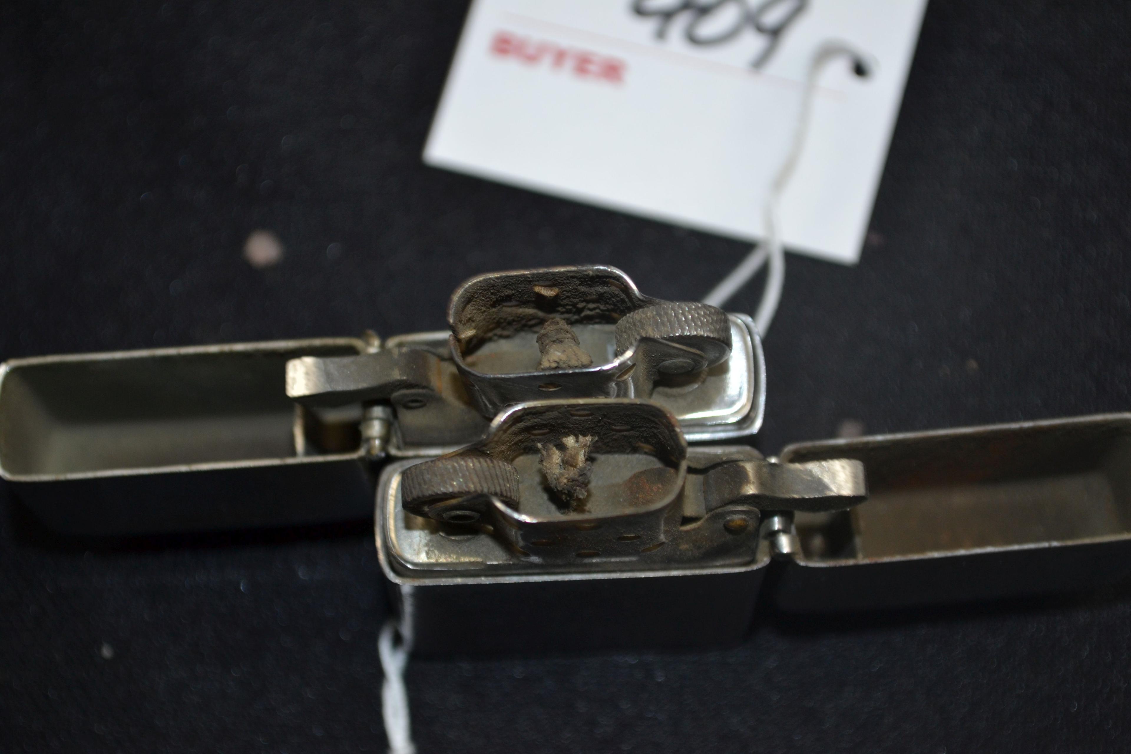 Pair of Zippo Flip-Up Lighters including GM and Ford
