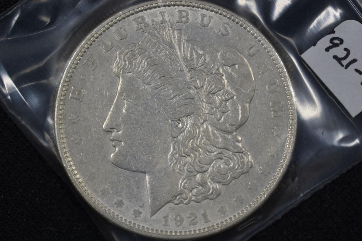 1921-D Morgan Dollar; Unc.
