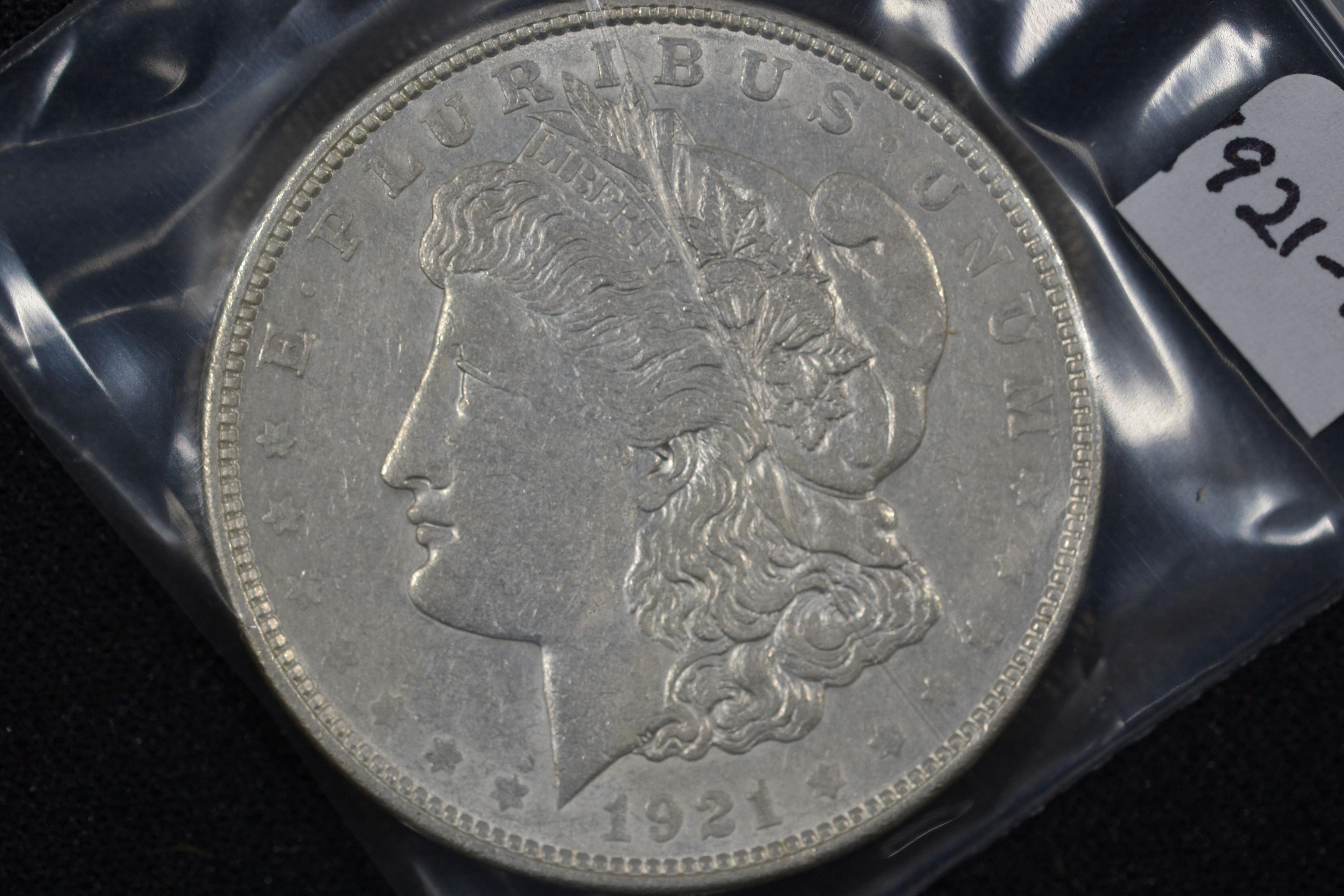 1921-D Morgan Dollar; Unc.