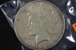 1935-S Peace Dollar; F