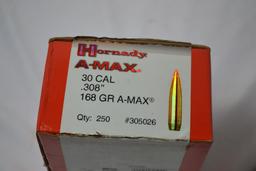 1 Box - Hornady A-Max .380 168 gr.; 250 Rds./Box