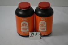 2 - IMR 4831 Smokeless Powder 1 lb. Canisters; 2xBID