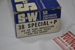 1 Box - S&W .38 SPL+P 158 gr. Semi-Wadcutter HP; 50 Rds./Box