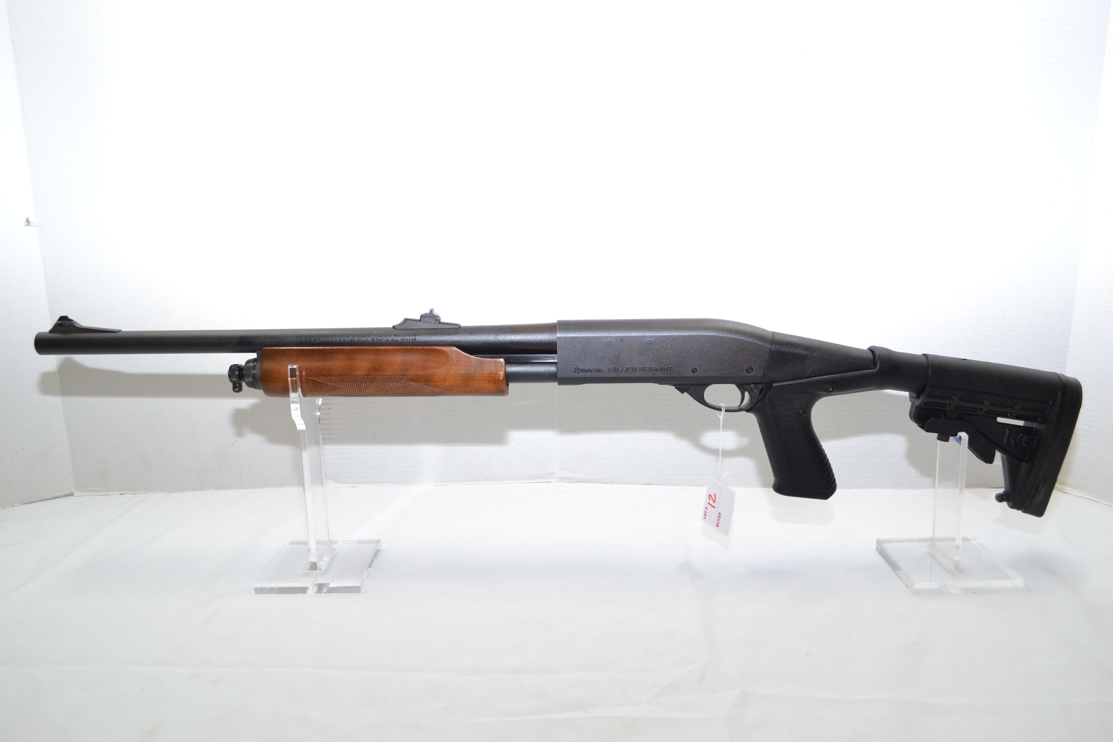 Remington 870 Express Magnum 12 Ga. 3" Cham. Pump Action Shotgun w/20" Open Cylinder Choke BBL, Rifl