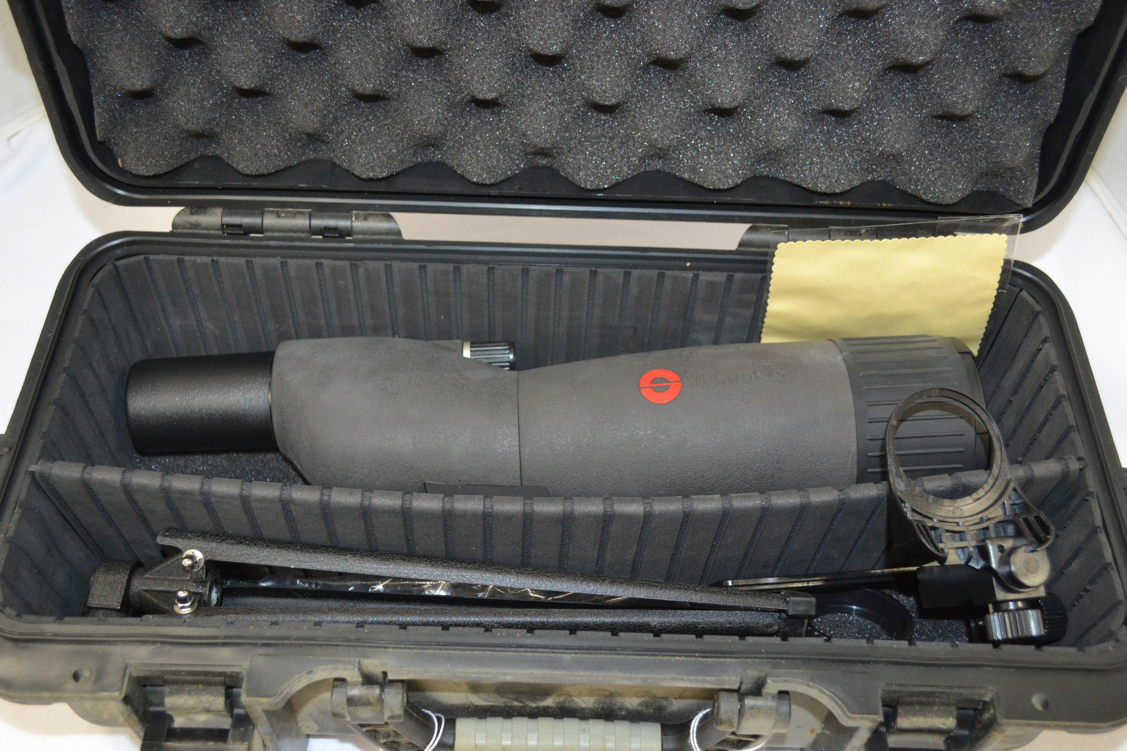 Simmons Model 846060 Spotting Scope w/Tripod in Hard Case; Can be used with camera.