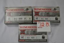 3 Boxes - Winchester 12 Ga. Including 2 Boxes - 12 Ga. 2-3/4" Rifled Slug HP Deer and 1 Box - 12 Ga.