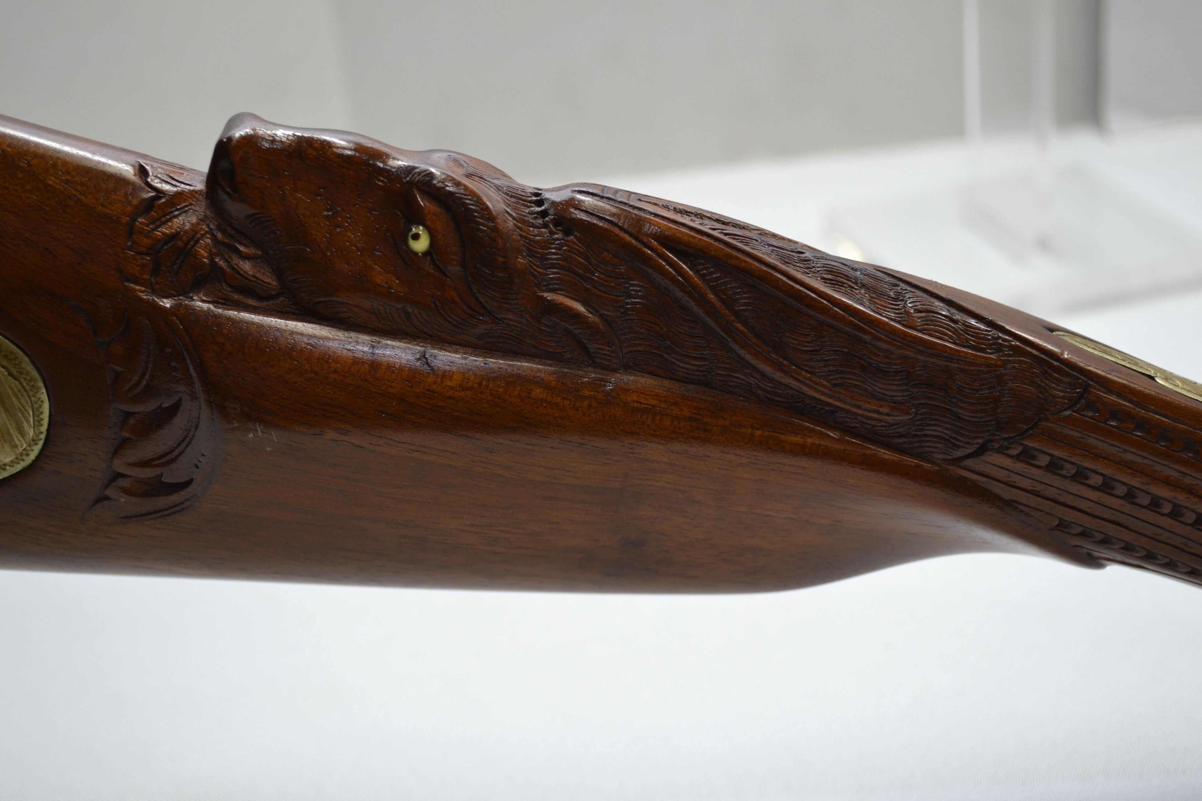 Trochado Damasco Casa La Port Side-by-Side Double Octagon BBL Muzzle Loading Percussion Shotgun w/Do