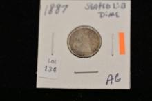 1887 Seated Liberty Dime; AG