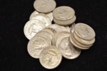 25 - Washington Silver Quarters; 25xBID