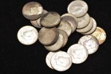 20 - Kennedy 40% Silver Half Dollars; 20xBID