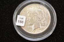 1922 Peace Dollar; AU+