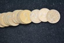 1 Lot of 20 - 1950s UK Half Pennies