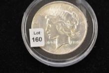 1922 Peace Dollar; AU+