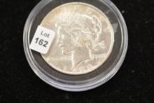 1922 Peace Dollar; AU+