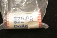 $25 Bankroll of Andrew Johnson Dollar Coins; $25 Face Value