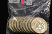 10 - Kennedy 40% Silver Half Dollars; 10xBID
