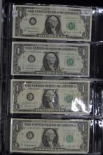 1 Lot of 6 - One Dollar Notes including 4 - 1963-B and 2 - 1963; Circ.