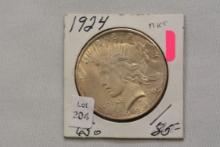 1924 Peace Dollar; Unc.