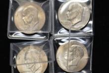 1 Lot of 4 - Unc. Eisenhower Dollars; $4 Face Value