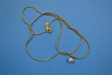 Ladies Necklace w/Approx. 0.25 Ct. Diamond; Approx. 17" Length