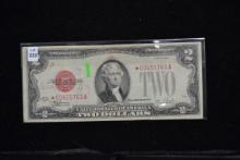 1928-F Two Dollar Red Seal Star Note; XF