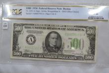 1934 Federal Reserve Note Boston $500 Bill; Unc. 62; Consecutive SN w/Lot 227