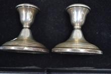 Pair of Sterling Silver Candleholders