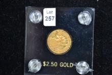1908 Two and One Half Dollar Gold Piece; XF