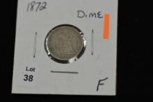 1872 Seated Liberty Dime; F