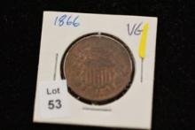 1866 Two Cent Piece; VG
