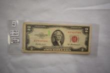 7 - Two Dollar Red Seal Notes including 5 - 1953 and 2 - 1963; Well Circ. w/Some Tears; 7xBID