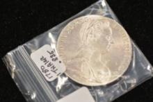 1780 Austrian One Thaler Coin; .835 Silver