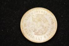 1947 Mexican Five Peso Coin; .900 Silver