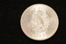 1948 Mexican Five Peso Coin; .900 Silver