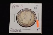 1914-S Barber Half Dollar; F