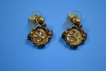 Pair of Hand Crafted Pierced Dangle Earrings Made from Silver Bars of The Lady of Atocha Shipwreck S