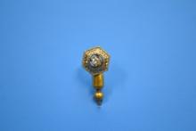 Vintage Octagon Shaped Scroll Design Tie Tack w/Seed Diamond; Marked 14K Gold