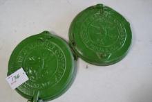 Pair of John Deere Cast Iron Planter Lids