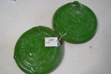 Pair of John Deere Cast Iron Planter Lids