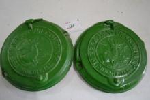 Pair of John Deere Cast Iron Planter Lids