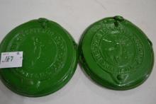Pair of John Deere Cast Iron Planter Lids